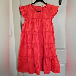 Boutique Coral Tiered Summer Dress